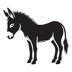 Silhouette Illustration of a Donkey