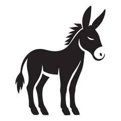 Donkey Silhouette Vector Illustration for Farm Animal Designs