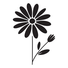 Simple Daisy Flower Silhouette Vector Illustration