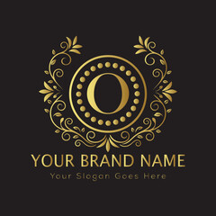 Letter Luxury brand logo design with a royal gold crown emblem and elegant typography
