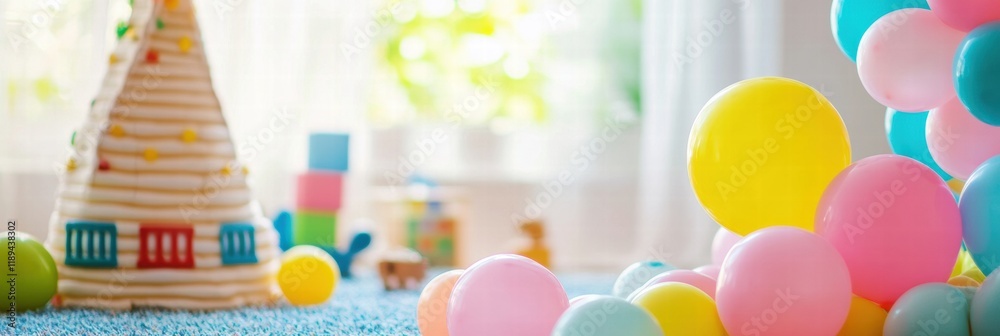 Leinwandbilder colorful toys and balloons create a joyful atmosphere in a childs playful space filled with wonder a