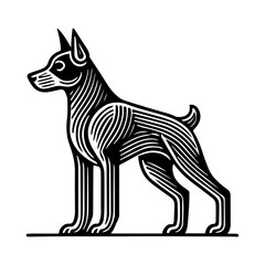 Obraz premium Simple Vector Icon of a doberman – Logo Design Illustration