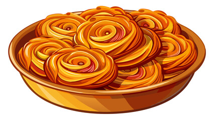 Original snack food in india. jalebi isolated on a white background. indian food. Ultra realistic. Photorealistic hypermaximalist advertising photography hyper realistic fine