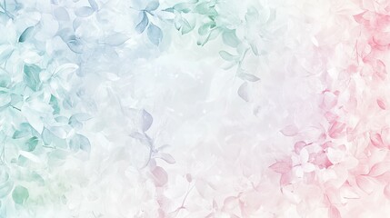 Fototapeta premium Pastel Floral Dream: Soft Hues and Delicate Blooms in a Serene Watercolor Style