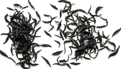 Dark Tea Leaves: A Scattered, Abstract Composition