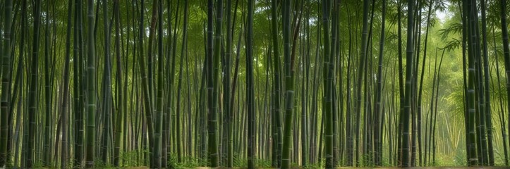 Fototapeta premium A field of tall, slender bamboo stalks in the wind, organic, scenery, tranquil