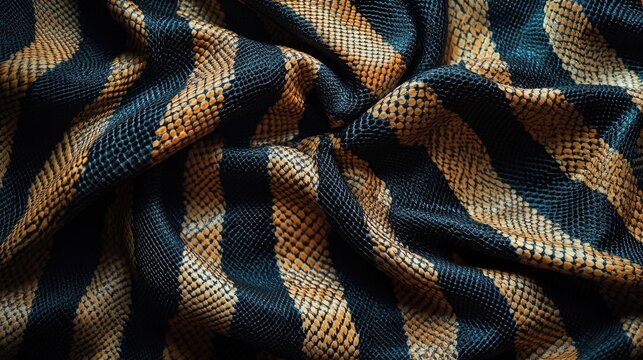 Striped fabric with black and yellow stripes. The stripes are very close together and the fabric is very thick