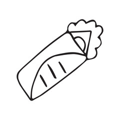 meal. doodle food with colored filling. fast food icons. fast street food. burger. pizza and hot dog. cutlets with a bun. vector. doodle. on a colored background. food products.