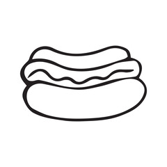 meal. doodle food with colored filling. fast food icons. fast street food. burger. pizza and hot dog. cutlets with a bun. vector. doodle. on a colored background. food products.