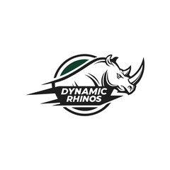 Dynamic Rhinos Logo Vector Design perfect for sports teams and business branding. Features a bold, stylish, and professional rhino mascot graphic ideal for creative projects. © Kawsar Rushan