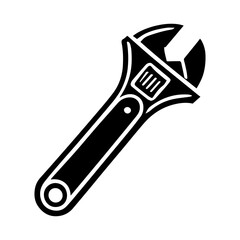 Obraz premium Simple Vector Icon of a Adjustable Wrench – Logo Design Illustration