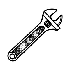 Obraz premium Simple Vector Icon of a Adjustable Wrench – Logo Design Illustration