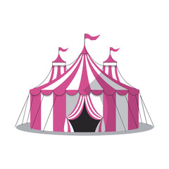 Pink and White Circus Tent Illustration