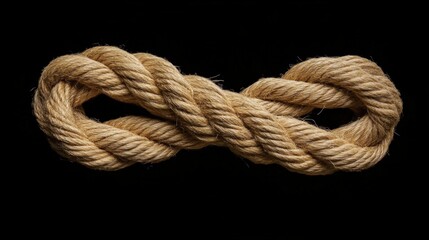 Fototapeta premium close up of a knotted rope on a black background
