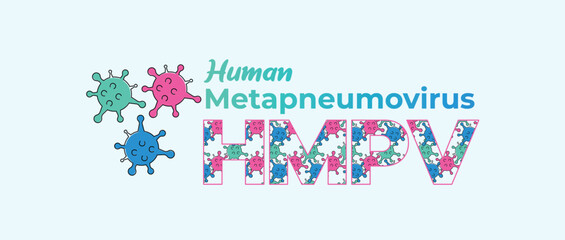 Human Metapneumovirus Banner. hMPV Virus Outbreak Pandemic Medical Background. Medical Healthcare and Science Backdrop