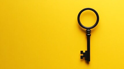 Secure Essence: Abstract Symbol of a Key and Lock Isolated on a Solid Background