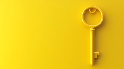 Secure Essence: Abstract Symbol of a Key and Lock Isolated on a Solid Background