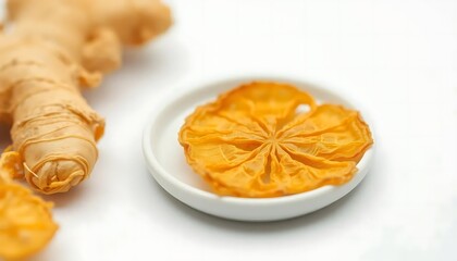 Dehydrated Ginger and Citrus: A Sunlit, Minimalist Still Life
