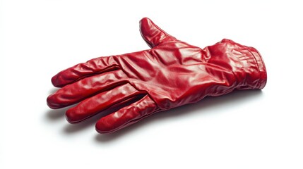 a single red glove on a white background