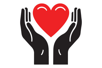 Heart in hands icon