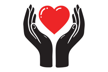 Heart in hands icon
