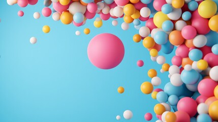 Colorful Abstract Bubbles on Cyan Background
