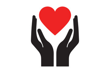 Heart in hands icon
