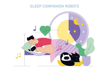 Sleepmaxxing. Flat Vector Illustration