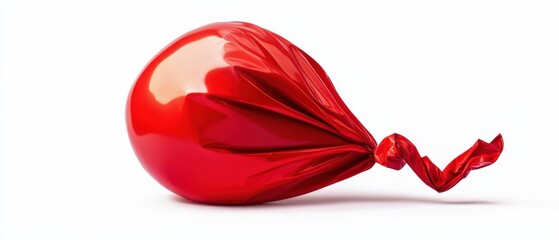 Fototapeta premium shiny red balloon with knotted end