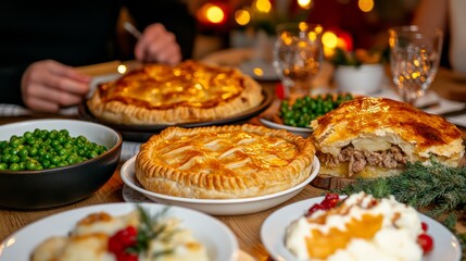Close-Up of a Steaming Freshly Baked Pie for British Pie Week 13