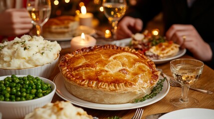 Close-Up of a Steaming Freshly Baked Pie for British Pie Week 11