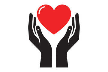 Obraz premium Heart in hands icon