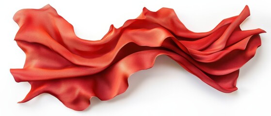 A piece of flowing red fabric