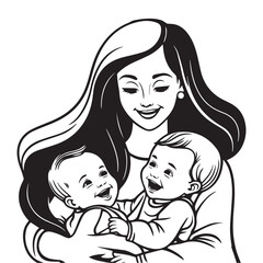 Mothers day vector silhouette