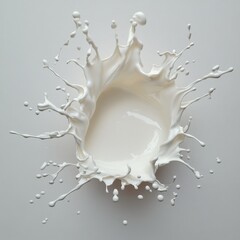 a close up of a milk splash against a white background