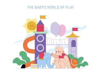 The First Year Of A babys Life. Flat Vector Illustration