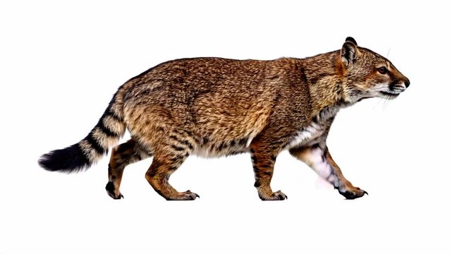 Andean Cat Walking Loop: Rare Wildlife Profile, Graceful Endangered Feline, High-Resolution 4K Stock Video