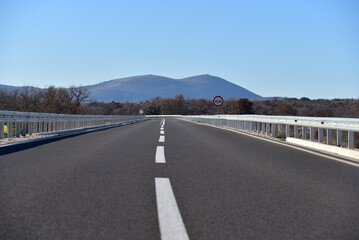 Fototapeta premium The open road. Highway. New asphalted road.