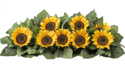Obraz premium sunflowers in a horizontal arrangement