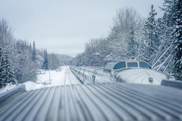 Train journey through the Canadian Rocky Mountains