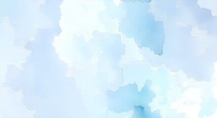 Obraz premium soft blue watercolor texture resembling cloudy skies, offering a calming and minimalist abstract design, perfect for light-themed projects, artistic creations, or subtle background applications