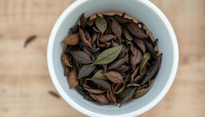 Obraz premium Dried Tea Leaves: A Serene Still Life Composition