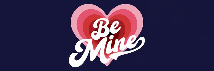 A retro dark theme minimalist Valentine's Day poster design with a creative illustration of a heart made of multiple smaller hearts. The hearts are in a gradient of red to pink. 