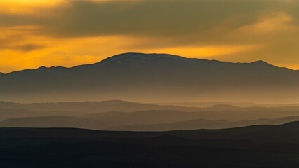 sunset in the mountains