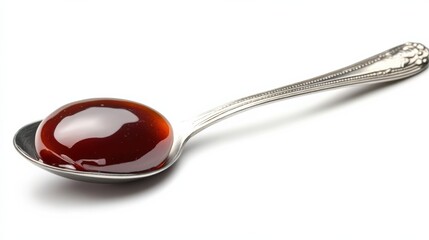 spoon with dark brown jelly