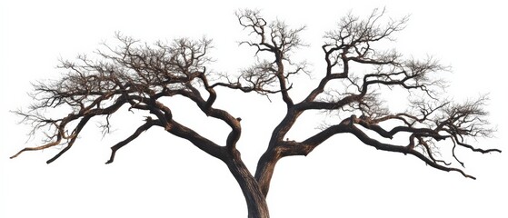 Obraz premium Bare tree branches against a white background