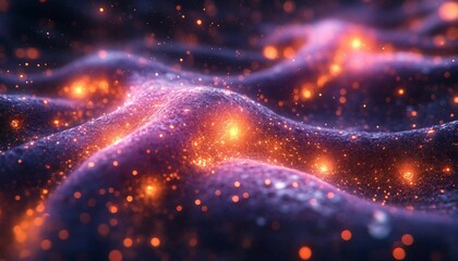 Fototapeta premium A glowing neural network visualizing decision-making processes, with connected data points evolving over time, Artificial Intelligence Decision Making