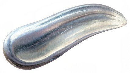 Obraz premium Metallic silver paint brushstroke on white background