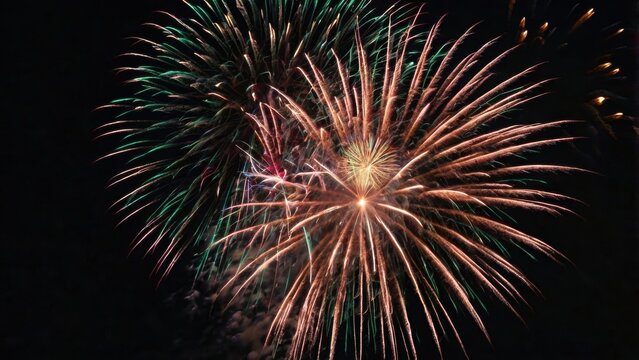 fireworks in the sky at night - Powered by Adobe
