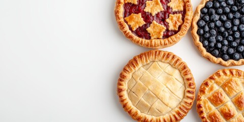 Assorted Mini Fruit Pies with Lattice Crusts and Berry Fillings for British Pie Week 5